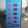 Spot/SEAM Welding Control Panel - blue metal case with five digital displays showing 66, 85, 71, 01, and 77, plus buttons and indicator lights.