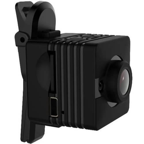 Spy Dvr 1080P Waterproof Camcorder HD Mini Camera SQ12 - a black, cube-shaped camera attached to a clip, showing a lens, a side port, and a memory slot.