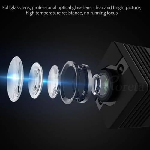 Spy Dvr 1080P Waterproof Camcorder HD Mini Camera SQ12 - a close-up diagram showing the internal arrangement of the black camera's glass lens elements.