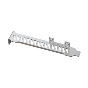 SSD M.2 NVMe to PCIe PCI-E 4.0 x4 x8 x16 high-speed expansion adapter card - a single silver-colored metal PCIe slot bracket with ventilation cutouts.