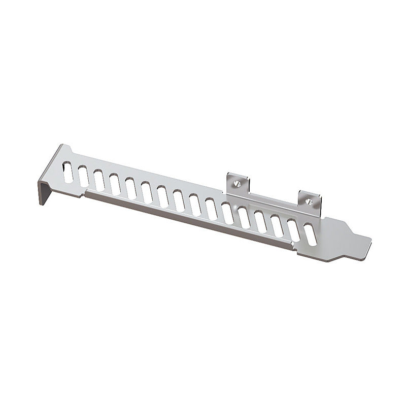 SSD M.2 NVMe to PCIe PCI-E 4.0 x4 x8 x16 high-speed expansion adapter card - a single silver-colored metal PCIe slot bracket with ventilation cutouts.