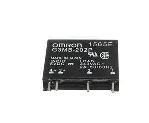Ssr Solid State Relay Ssr G3mb-202P - a black rectangular component with four metal pins and white printed specifications including input and load ratings.