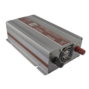 STA-2000A Suoer 2000W 12V 220V Solar Power Inverter - a silver rectangular device with a cooling fan, DC input terminals, and a top-mounted status display.