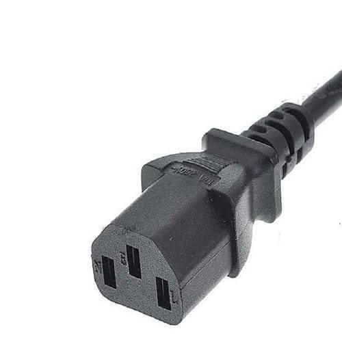 Standard Computer Power Cable Cord For Pc Desktop local made - a close-up of a black three-pin power connector attached to a black power cord.
