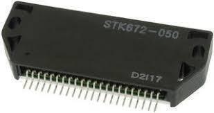 Stepper Motor Driver STK672-050 - a black rectangular electronic component with a row of metal connector pins along the bottom edge.