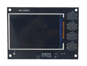 STM Sinewave Inverter Drive Module (Grid Sharig) + CT + 3.5" TFT Display + Cable - a black rectangular circuit board with a large blank TFT display and four push buttons on the right side.