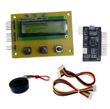 STM Sinewave Inverter Drive Module (Grid Sharing) + CT + 1602 LCD dislay board + Cable Set - with three buttons, a black controller board, a current sensor, and cables.
