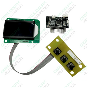 STM Sinewave Inverter Drive Module (Grid Sharing) + CT + Hybrid Style Display Board IDM-7 - with a black controller board, a green LCD display module, and a control board with three buttons connected by a ribbon.