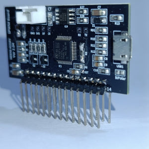 STM Sinewave Inverter Drive Module Grid Sharing With CT - a black rectangular circuit board with a micro-USB port, pin headers, and onboard components.