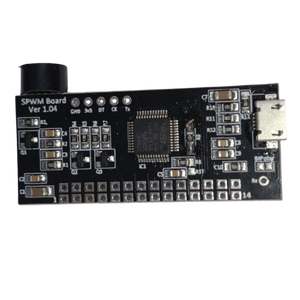 STM Sinewave Inverter Drive Module Pin to pin replacement for DSPIC30F2010 - a black rectangular circuit board featuring a central microcontroller, a micro-USB port, and a row of pin headers.