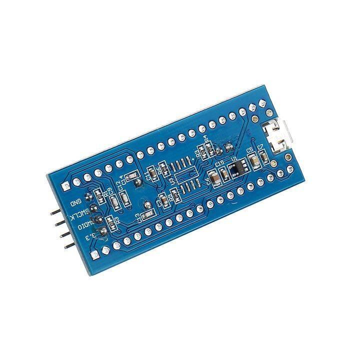 STM32F030C8T6 Core Board System Board STM32 F0 Development Board - a blue rectangular development board featuring a micro-USB port, pin headers, and various surface-mounted electronic components.
