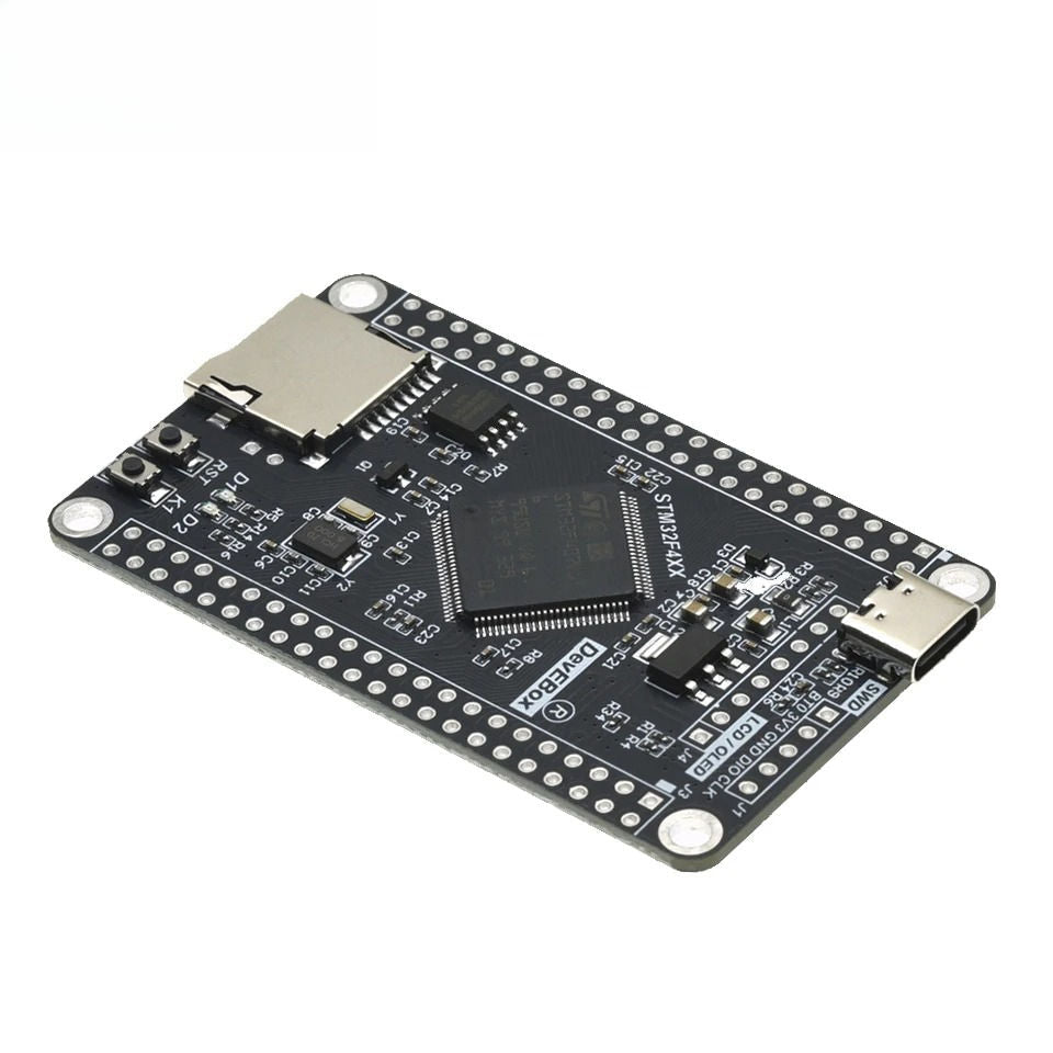 STM32F407VET6 STM32 System Core Board STM32F407 Development Board F407 Single Chip Learning Board - a black rectangular PCB with a central microcontroller, a USB-C port, buttons, and an SD card slot.