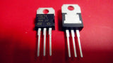 STP75NF75 75NF75 Power MOSFET - shown as two black, three-pin electronic components with metal heatsink tabs, set against a solid red background.