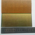 Stripbaord Veroboard Straight Lined Small - shown as two rectangular circuit boards with copper strips and holes, positioned above a metal ruler.