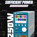 SUNSHINE P1 PRO Intelligent Regulated Power Supply 28V20A Price - a blue and white casing with a digital screen, control buttons, a knob, and various ports.