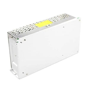 Switching DC Power Supply SMPS 12V 20A 240W - shown as a rectangular silver metal unit with a perforated top ventilation panel and a yellow sticker.