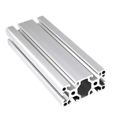 T-4080 Aluminum Extrusion Profile 40x80mm 1 Meter for CNC Machines, 3D Printers, Linear Rails - a silver, rectangular metal bar with T-shaped slots along its length and a hollow, multi-holed cross-section.