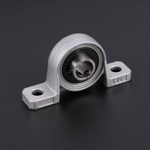 T8 Rod Holder 8mm Shaft Mounting Bearing Motor Shaft Holder - a silver metal pillow block bearing with two mounting holes and a central shaft opening.