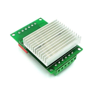 TB6560 3A Stepper Motor Driver Module CNC Single Axis Controller Module - a green circuit board with a large silver aluminum heat sink and two rows of screw terminal connectors.