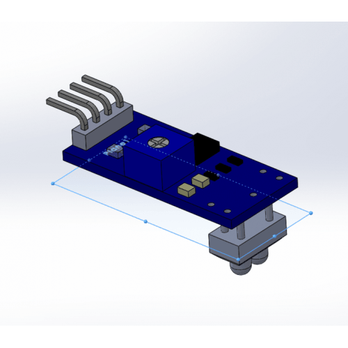 TCRT5000 Tcrt 5000 Line Tracking Sensor Module Line Following Sensor Module - a blue circuit board featuring a four-pin connector, a central adjustment potentiometer, and two downward-facing sensors.