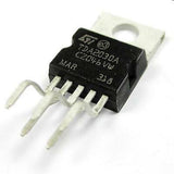 TDA2030A Hi Fi Amplifier IC - a black five-pin electronic component with a metal heat sink tab, shown in a close-up against a white background.