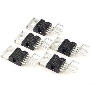 TDA2030A Hi Fi Amplifier IC - a set of five black, five-pin integrated circuit components with metal mounting tabs arranged on a white background.