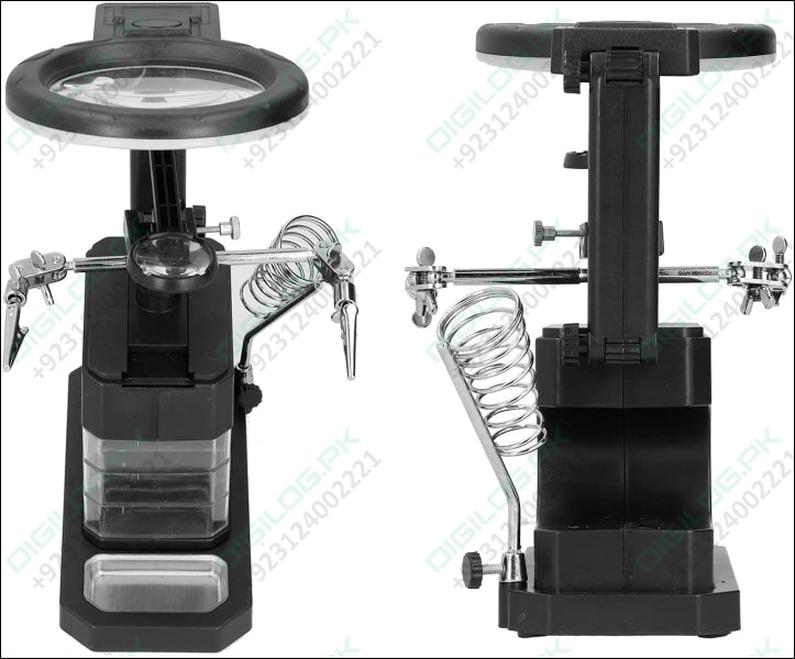 TE 803 Magnifier Soldering Station with LED Light Adjustable Magnifying Glass Stand Holder USB Powered for Electrical