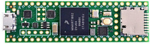 Teensy 4.1 USB Arm Cortex-M7 At 600MHz TEENSY41 Dev-16771 - a green rectangular development board with a micro-USB port, a central processor chip, a push button, and an SD slot.