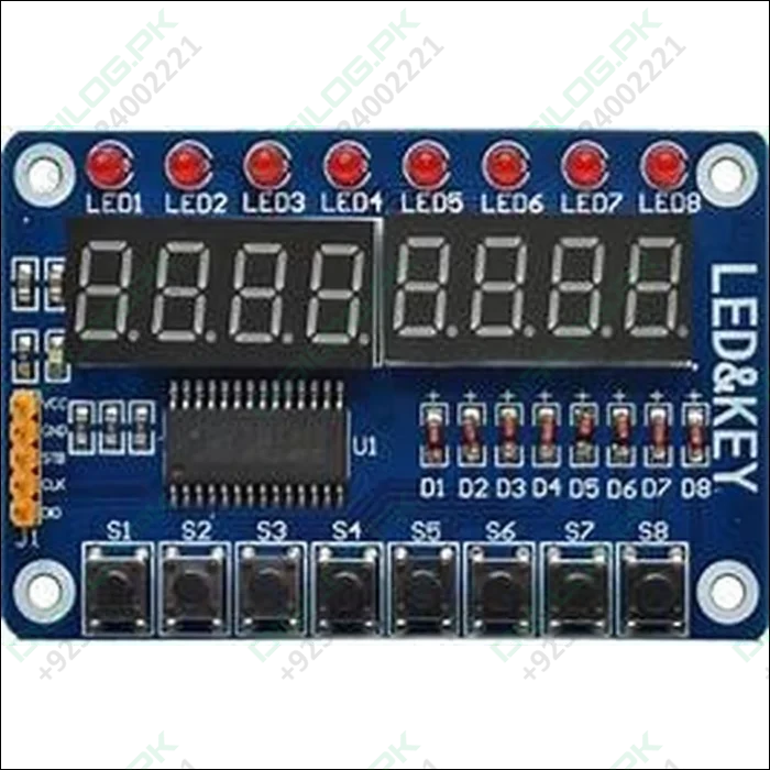 Tm1638 8 Digit 7 Segment Display With Led’s And Switches