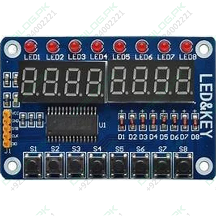 Tm1638 8 Digit 7 Segment Display With Led’s And Switches