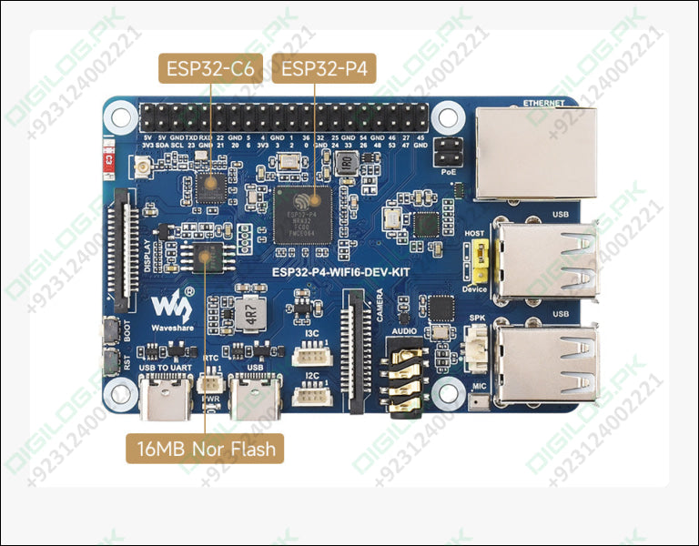 The MicroSnow ESP32-P4-WIFI6-DEV-KIT Wi-Fi Development Board boasts highly integrated and powerful performance.