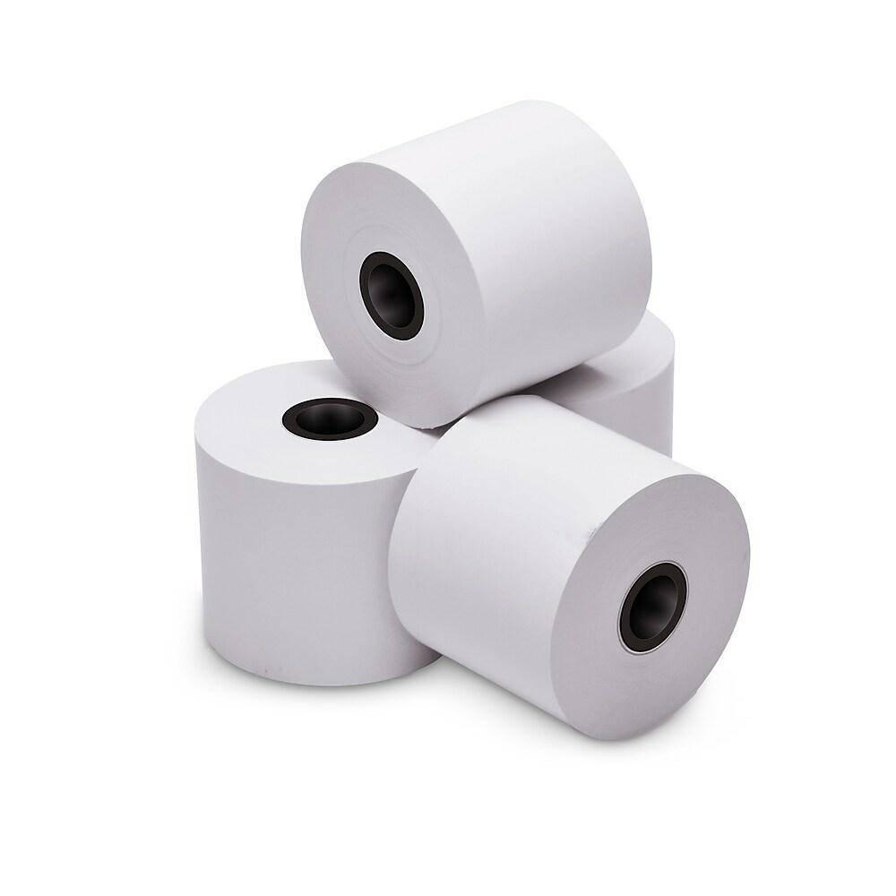 Thermal Paper For Thermal Printer - shown as a stack of four white cylindrical paper rolls with black plastic cores.