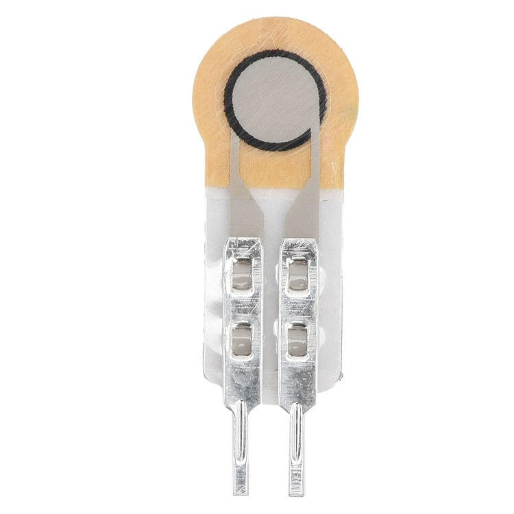 Thin Film Pressure Sensor Force Sensitive Sensing Resistor FSR High Precise 10G to 5Kg RP-C7.6-ST-GCS - a small beige circular sensor head attached to a white rectangular base with two vertical metal connector pins.