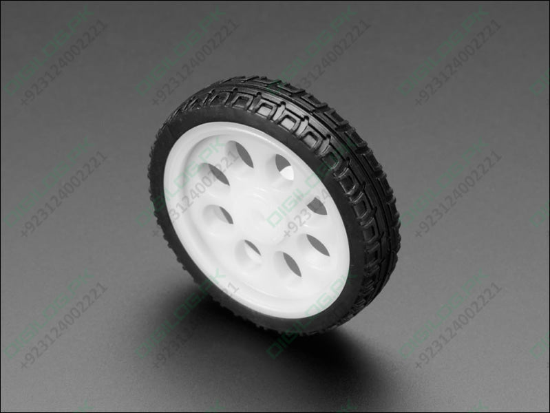 Thin White Wheel for TT DC Gear Motors 65mm Diameter