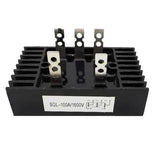 Three Phase Full Bridge Rectifier SQL100A 1200V AC To DC Diode Rectifier Bridge Module - a black rectangular component with five metal terminals and a label showing a circuit diagram.