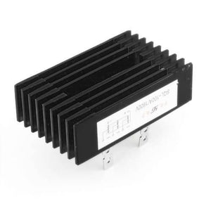 Three Phase Full Bridge Rectifier SQL100A 1200V AC To DC Diode Rectifier Bridge Module - a black rectangular component with cooling fins and four metal spade terminals.