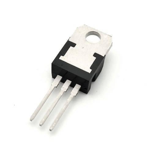 TIP102 NPN Transistor - shown as a black, three-pin electronic component with a silver metal heat sink tab featuring a mounting hole.