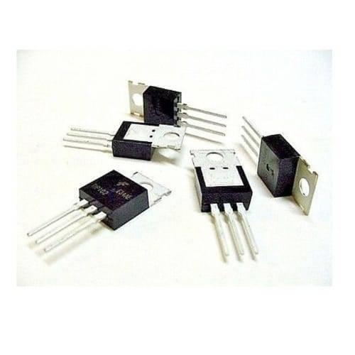 TIP102 NPN Transistor - shown as a collection of five black, three-pin electronic components with metallic heat sink tabs arranged on a white background.