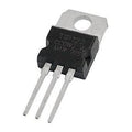 TIP122 NPN Darlington Transistor - a black three-pin electronic component with a metal heat sink tab, shown from a top-down angle.