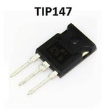 TIP147 PNP Power Transistor - shown as a black, rectangular electronic component with three metal pins extending from one side.