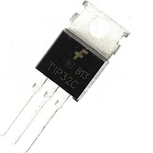 TIP32C Bipolar PNP Transistor 100V 3A TO-220 - shown as a single black TO-220 component with three metallic pins and a metal mounting tab with a hole.