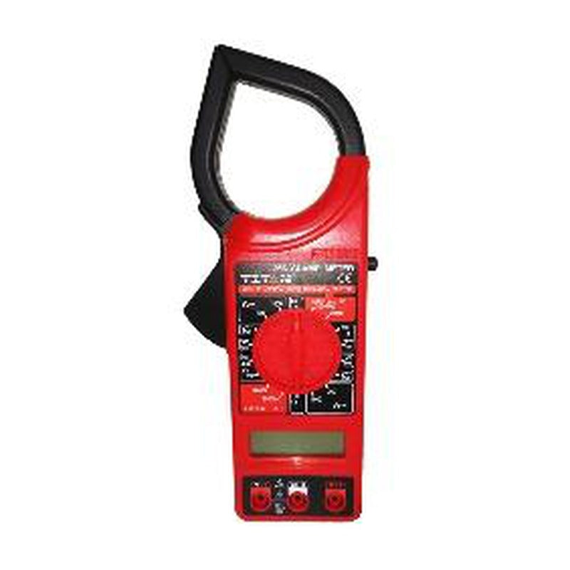 TITAN DT266 Digital Clamp Meter - red TITAN clamp meter with black jaw and large red rotary dial