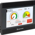 TK8071IP Weintek Compatible with MT8071IP HMI/ MT8071 HMI - a black, rectangular touchscreen device displaying a gas meter interface with gauges, flow rate, and volume data.