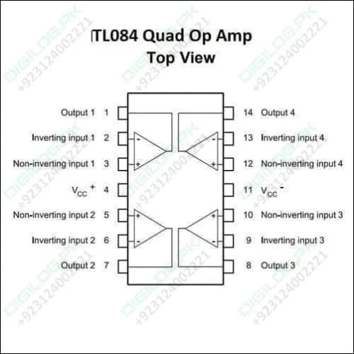 Tl084 Quad Operational Amplifier Ic