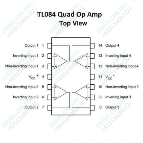 Tl084 Quad Operational Amplifier Ic