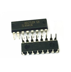 TL494CN TL494 DIP-16 Ti PWM Power Supply Controllers IC - two black 16-pin dual in-line package integrated circuits with printed white text.