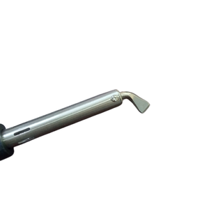 Tni-u 100W Electric High Temperature Soldering Iron Welding Gun TU-505B Right Angel Bit - a close-up showing the silver-toned metal heating element and the angled soldering tip.