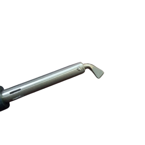 Tni-u 100W Electric High Temperature Soldering Iron Welding Gun TU-505B Right Angel Bit - a close-up showing the silver-toned metal heating element and the angled soldering tip.