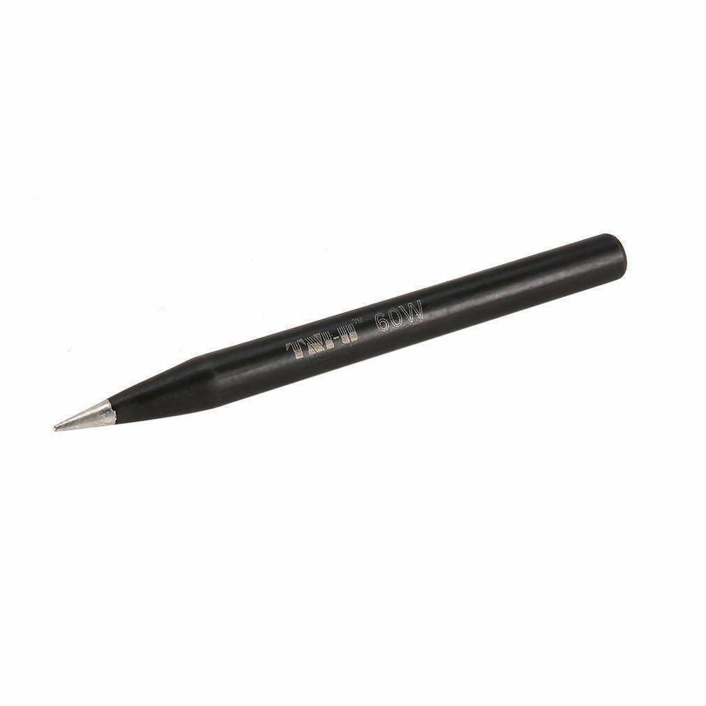 Tni-u 60W Sharp Soldering Tip Iron Head Tools For Rework Station - a black, conical-tipped metal soldering iron replacement tip with "TNI-U 60W" printed on the side.