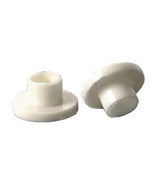 TO220 INSULATING BUSHING Plastic Diameter 3mm - two white plastic insulating bushings shown from different angles.